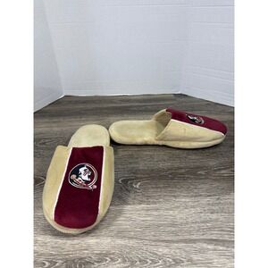 FOCO Florida State Seminoles Mens Large 11-12 Slippers FSU Garnet Gold Tan Logo